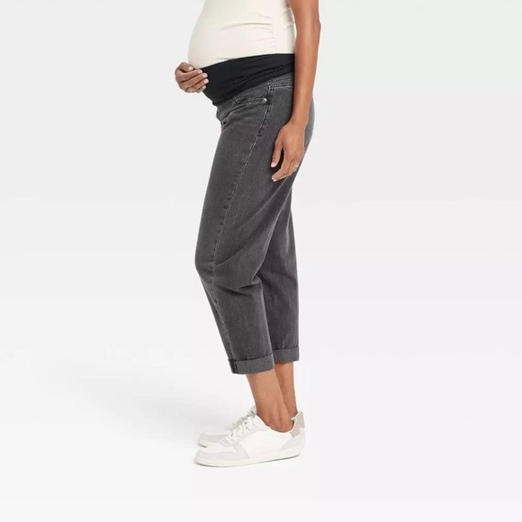 ISABEL MATERNITY by Ingrid & Isabel Over Belly Boyfriend Maternity Jeans Black - Picture 3 of 5